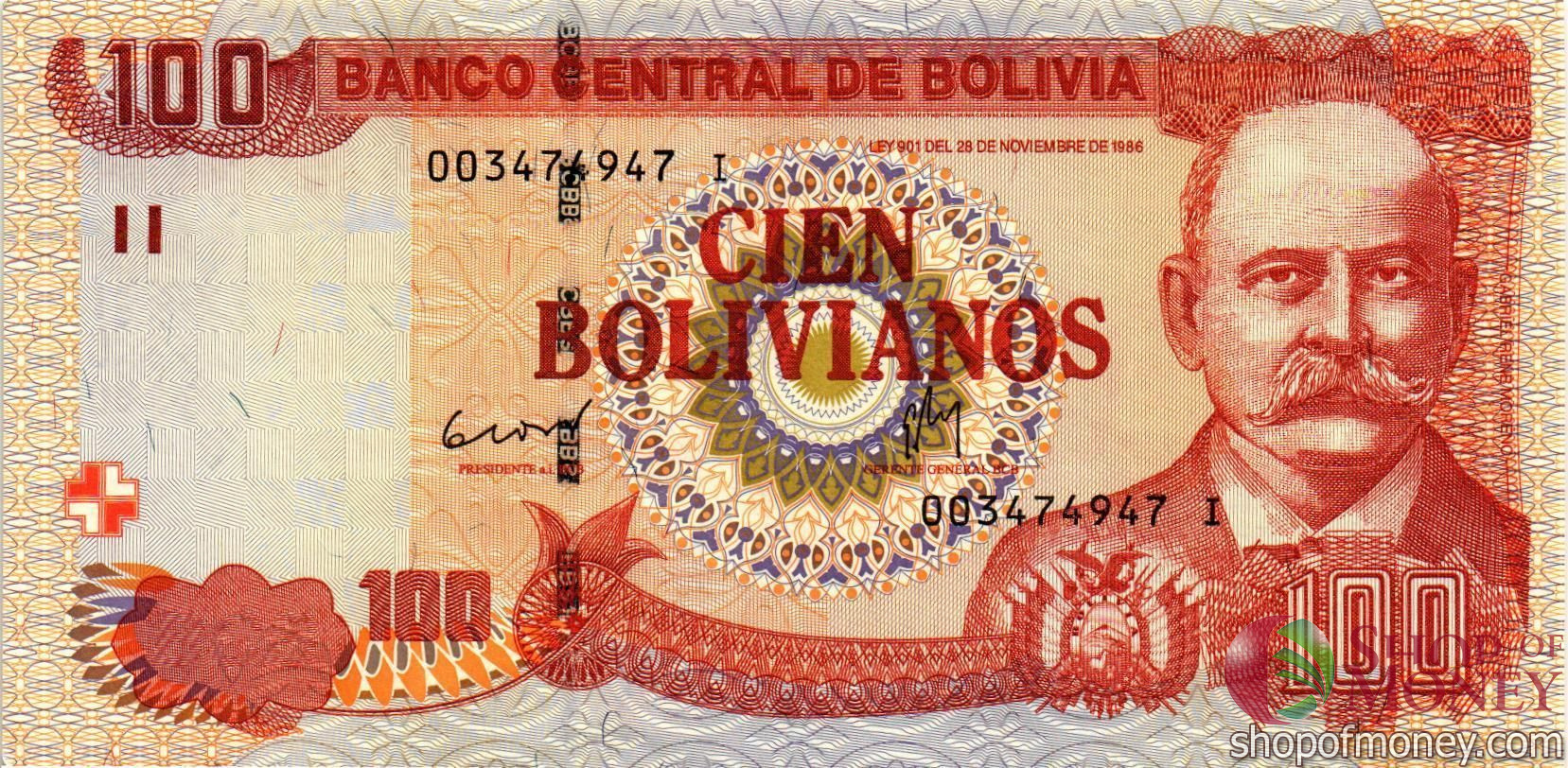 БОЛИВИЯ 100 БОЛИВИАНОС (СЕРИЯ I) мини 1