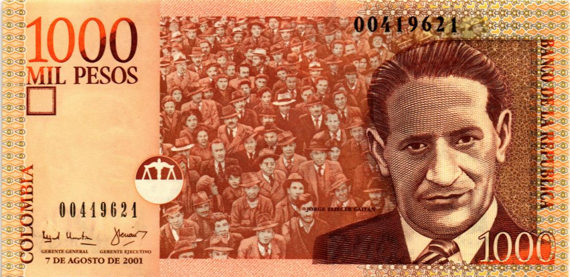 КОЛУМБИЯ 1000 ПЕСО (07.08.2001) мини 1
