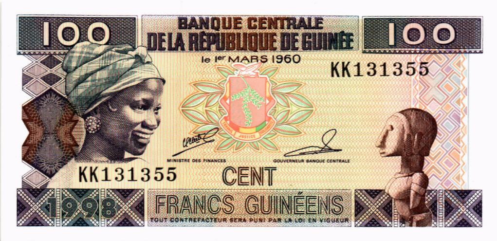 ГВИНЕЯ 100 ФРАНКОВ мини 1