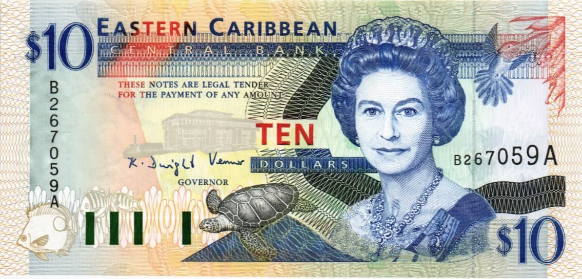 ВОСТОЧНЫЕ КАРИБЫ 10 ДОЛЛАРОВ (АНТИГУА)