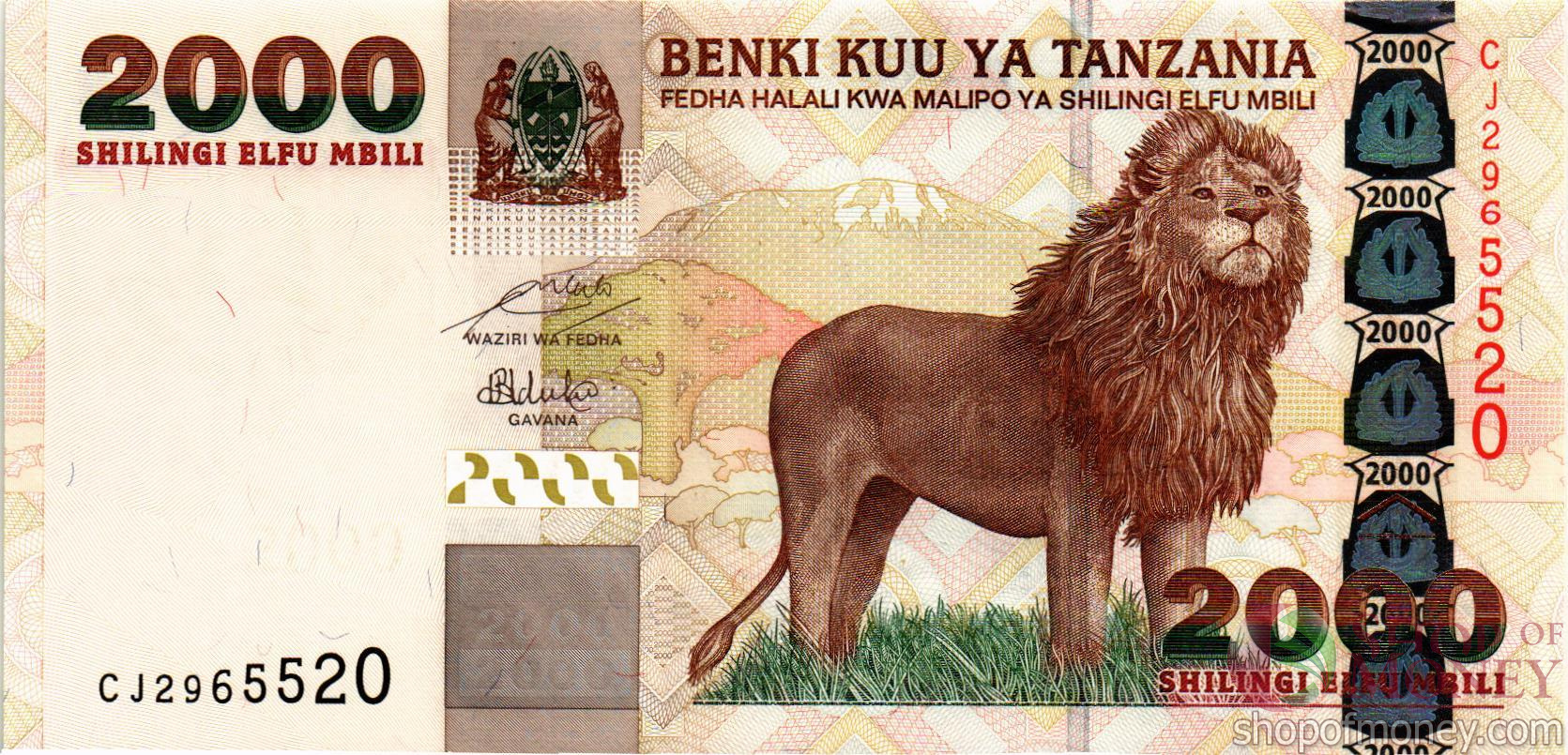 ТАНЗАНИЯ 2000 ШИЛЛИНГОВ мини 1