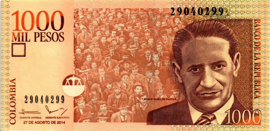 КОЛУМБИЯ 1000 ПЕСО (27.08.2014) мини 1
