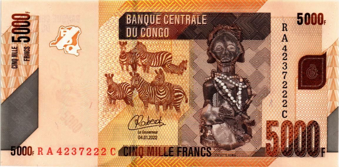 КОНГО ДР 5000 ФРАНКОВ мини 1