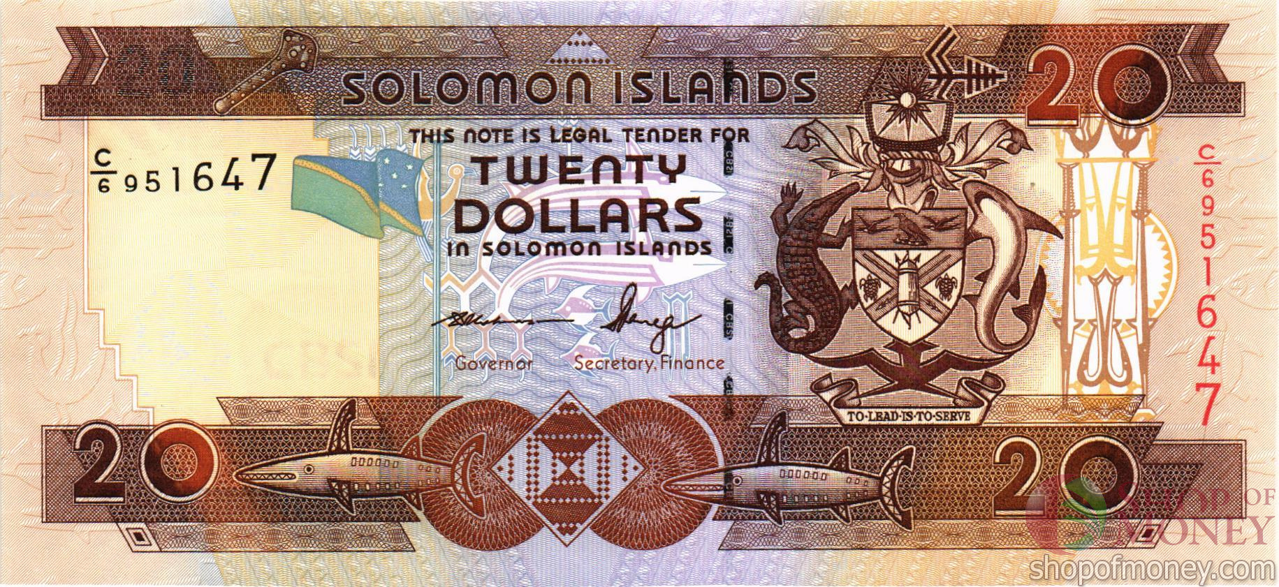 СОЛОМОНОВЫ ОСТРОВА 20 ДОЛЛАРОВ (-C/6-ПРЕФИКС)