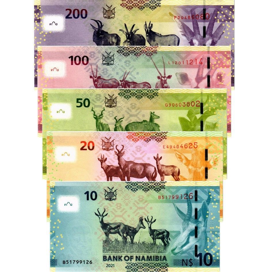 НАМИБИЯ НАБОР 10-20-50-100-200 ДОЛЛАРОВ мини 2