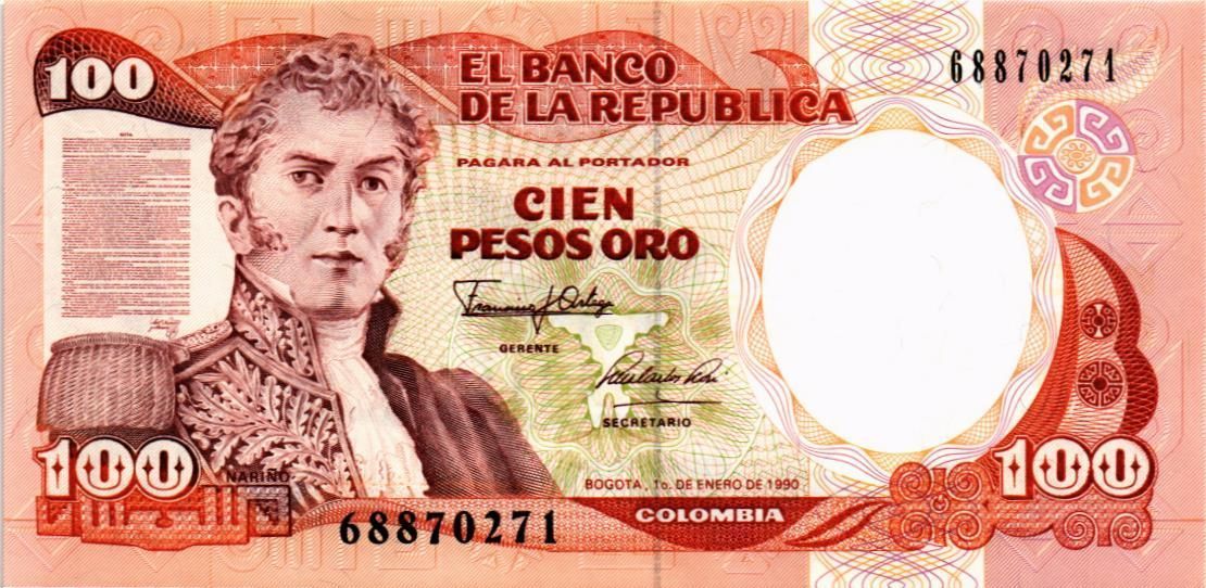 КОЛУМБИЯ 100 ПЕСО (01.01.1990)