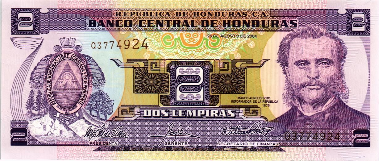 ГОНДУРАС 2 ЛЕМПИРЫ мини 1