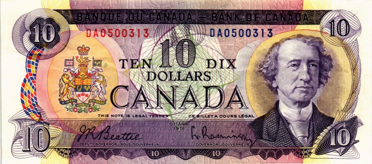 КАНАДА 10 ДОЛЛАРОВ