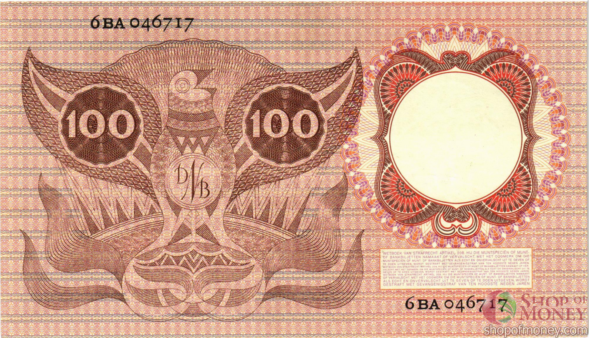 НИДЕРЛАНДЫ 100 ГУЛЬДЕНОВ мини 2