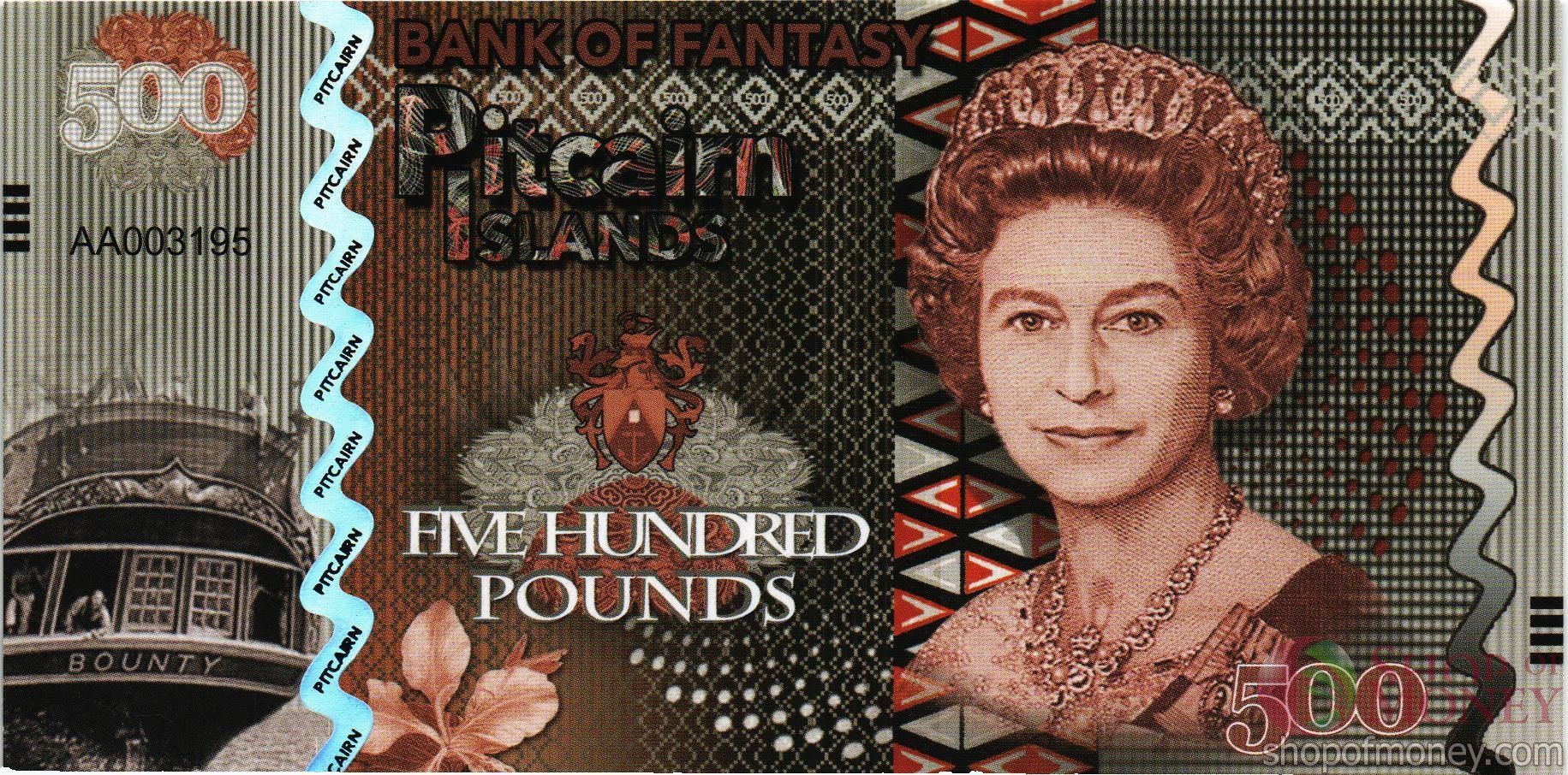 ОСТРОВА ПИТКЭРН 500 ФУНТОВ