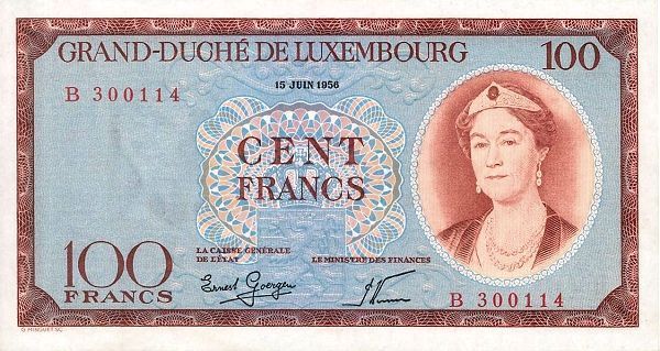 ЛЮКСЕМБУРГ 100 ФРАНКОВ мини 1