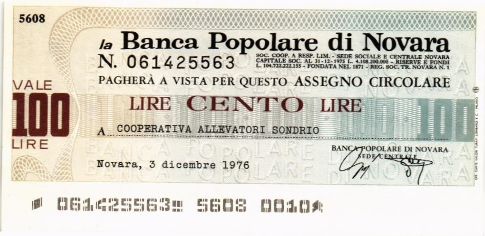 ИТАЛИЯ 100 ЛИР (ЧЕК) мини 1