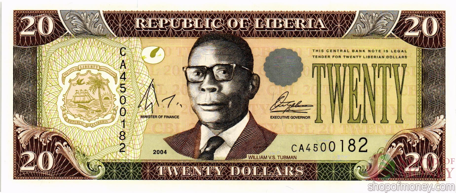 ЛИБЕРИЯ 20 ДОЛЛАРОВ мини 1
