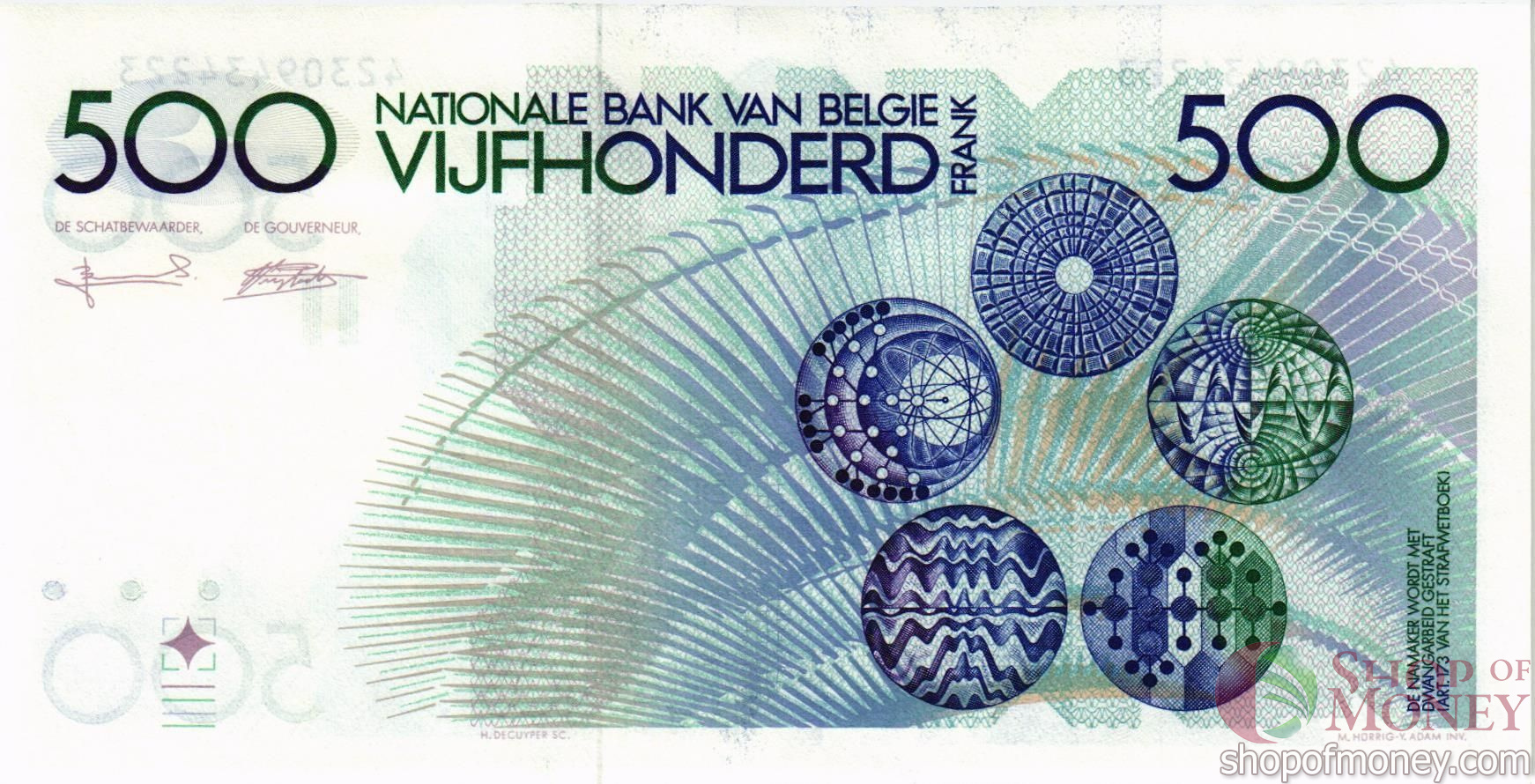БЕЛЬГИЯ 500 ФРАНКОВ мини 2