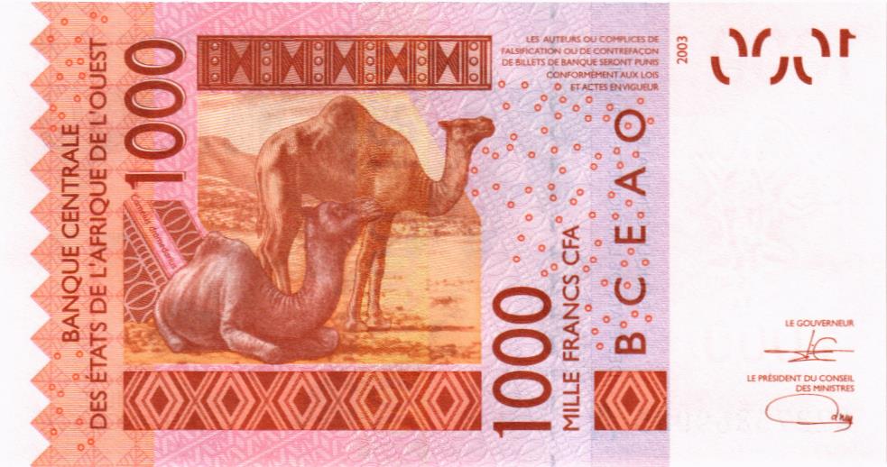 WAS - КОТ-Д'ИВУАР 1000 ФРАНКОВ (A) мини 2