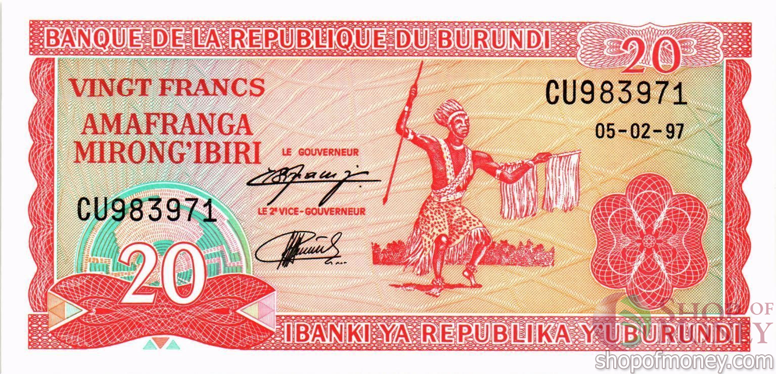 БУРУНДИ 20 ФРАНКОВ (05.02.1997) мини 1