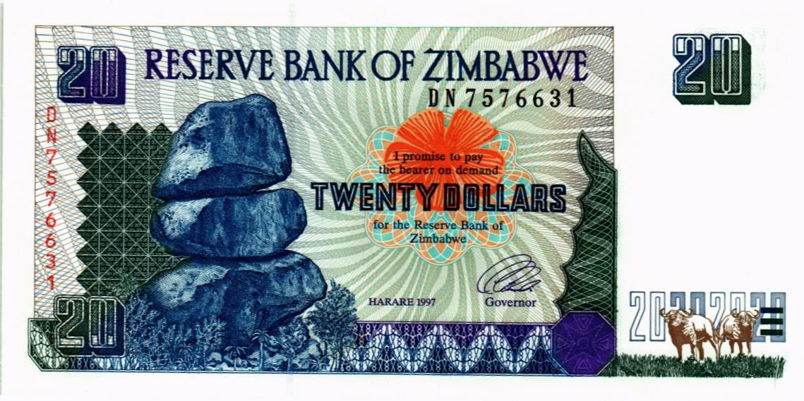 ЗИМБАБВЕ 20 ДОЛЛАРОВ