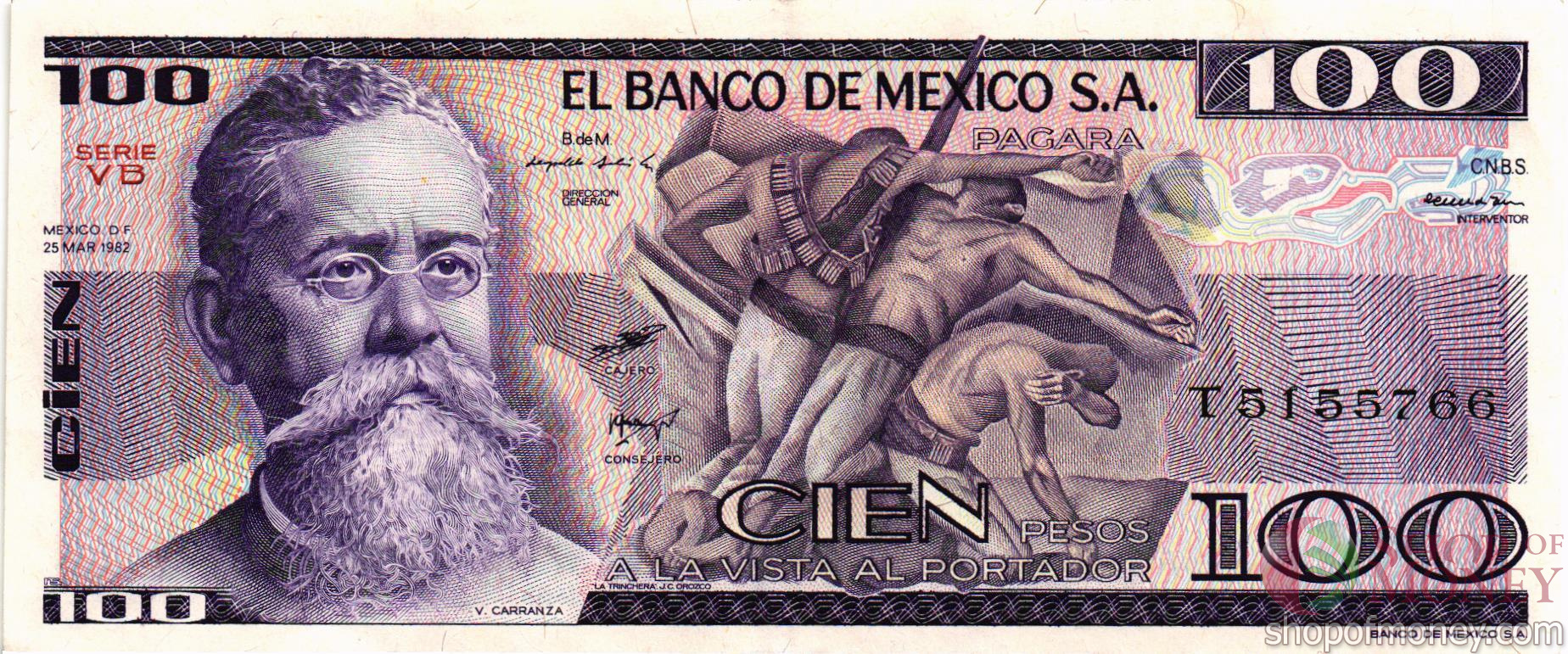 МЕКСИКА 100 ПЕСО (-VB- СЕРИЯ)