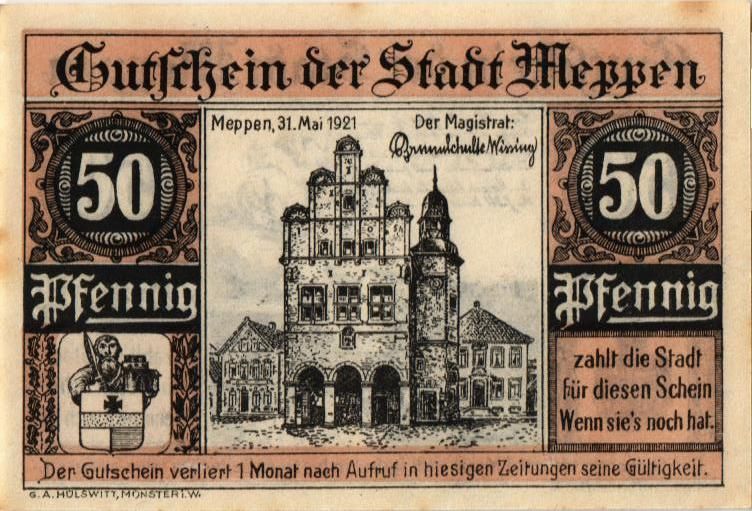 ГЕРМАНИЯ 50 ПФЕННИГОВ (НОТГЕЛЬД) мини 1