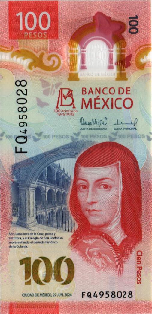 МЕКСИКА 100 ПЕСО (НАДПЕЧАТКА) мини 1