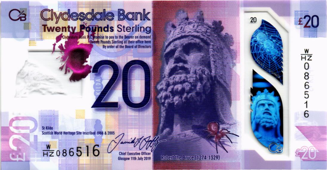 ШОТЛАНДИЯ 20 ФУНТОВ (CLYDESDALE BANK)