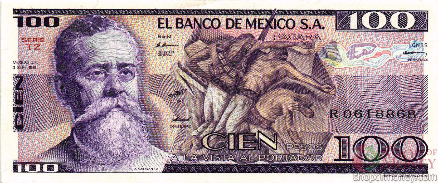 МЕКСИКА 100 ПЕСО (-TZ- СЕРИЯ) мини 1