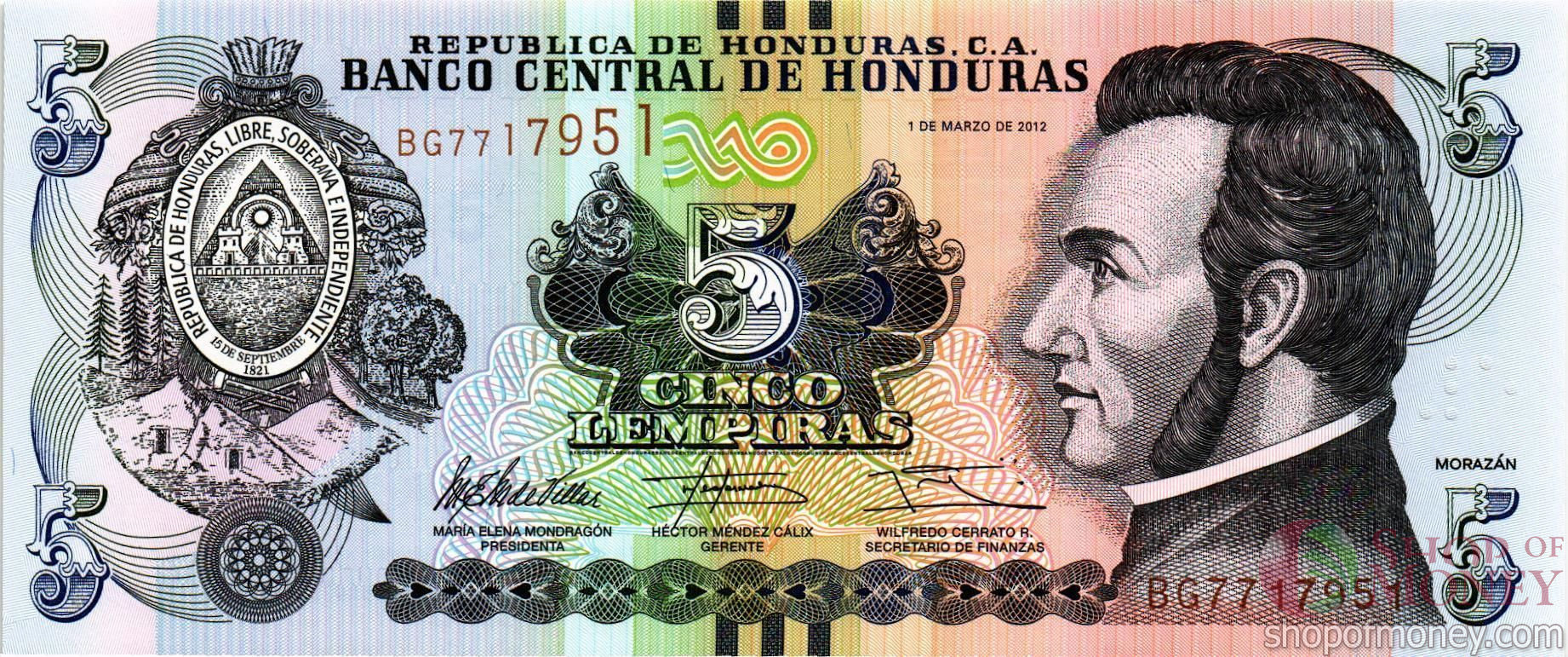 ГОНДУРАС 5 ЛЕМПИР мини 1