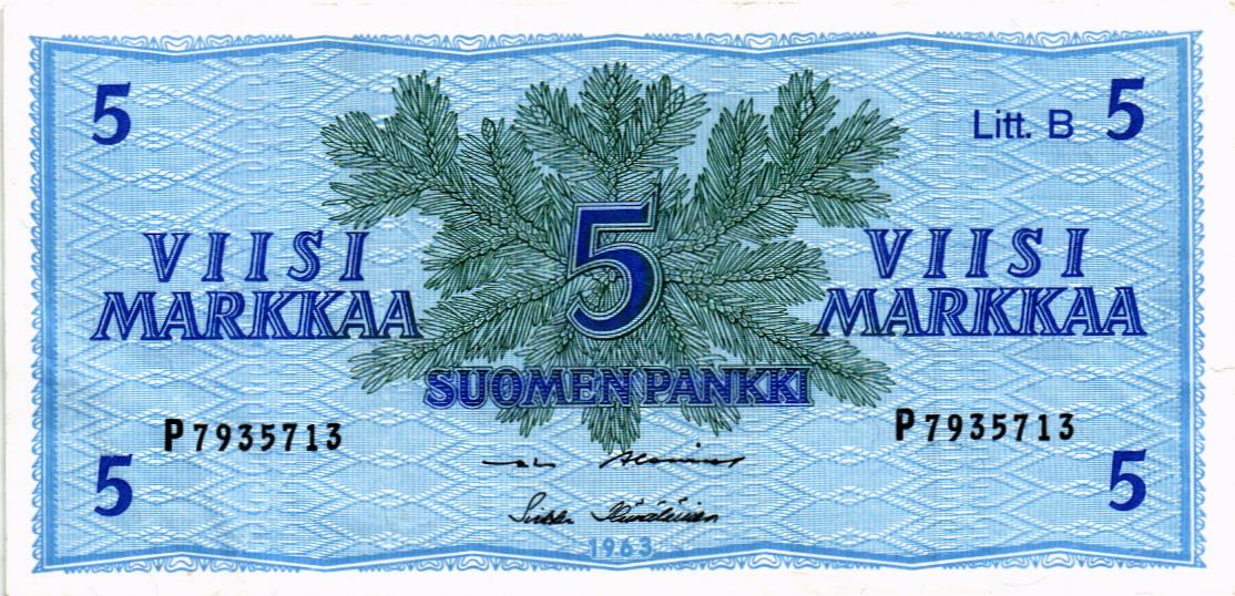 ФИНЛЯНДИЯ 5 МАРОК (Litt. B)