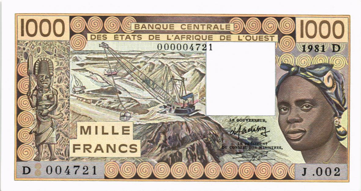 WAS - ЗАПАДНАЯ АФРИКА 1000 ФРАНКОВ