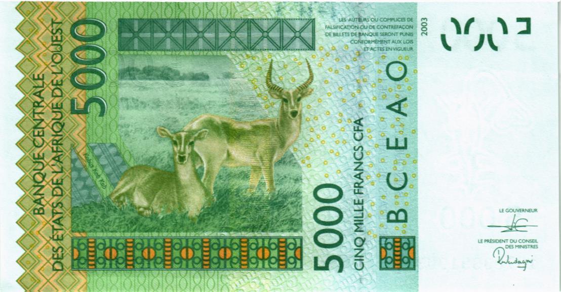 WAS - ТОГО 5000 ФРАНКОВ (T) мини 2