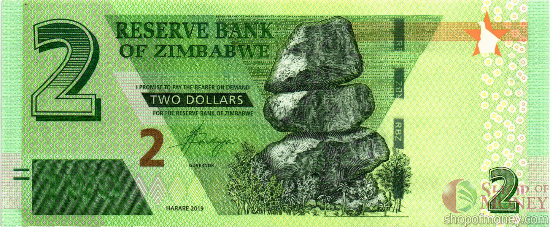 ЗИМБАБВЕ 2 ДОЛЛАРА
