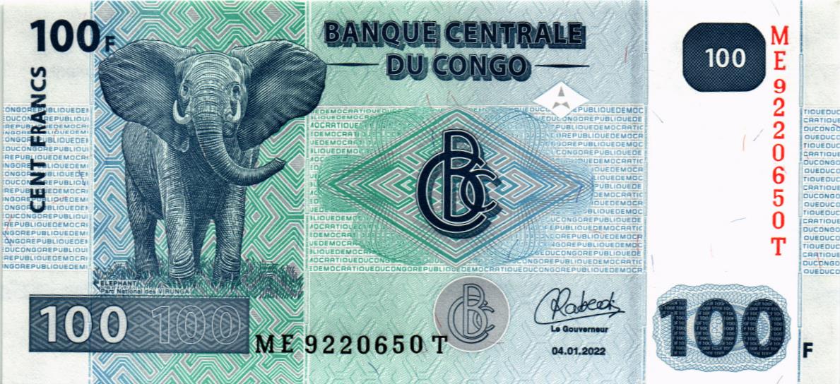 КОНГО ДР 100 ФРАНКОВ (Hôtel des Monnaies)