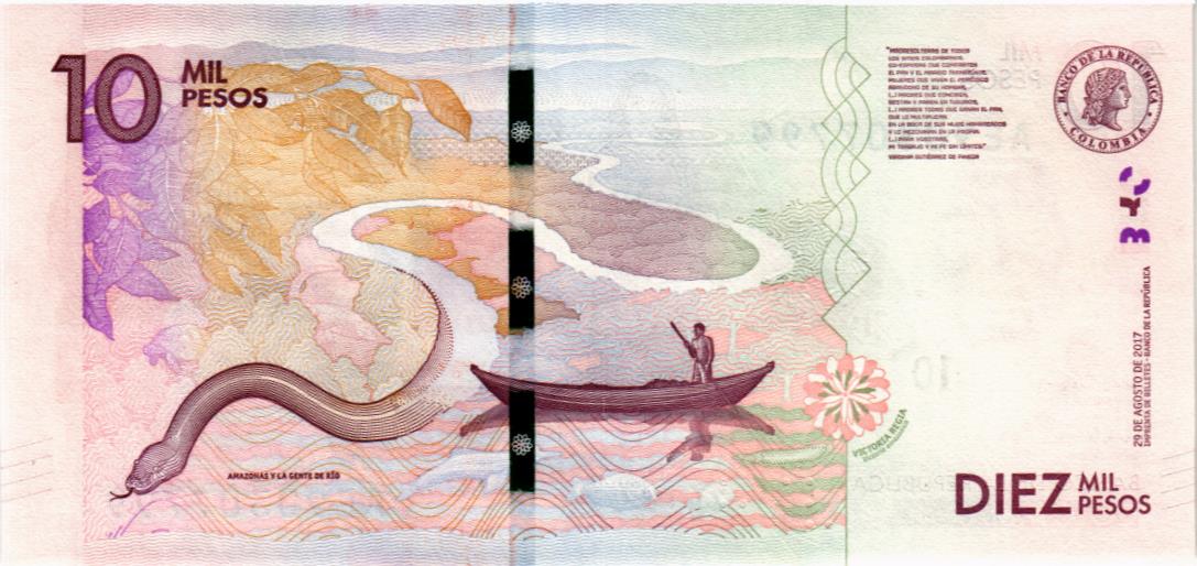 КОЛУМБИЯ 10000 ПЕСО (29.08.2017) мини 2