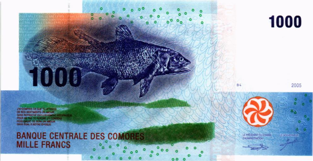 КОМОРСКИЕ ОСТРОВА 1000 ФРАНКОВ
