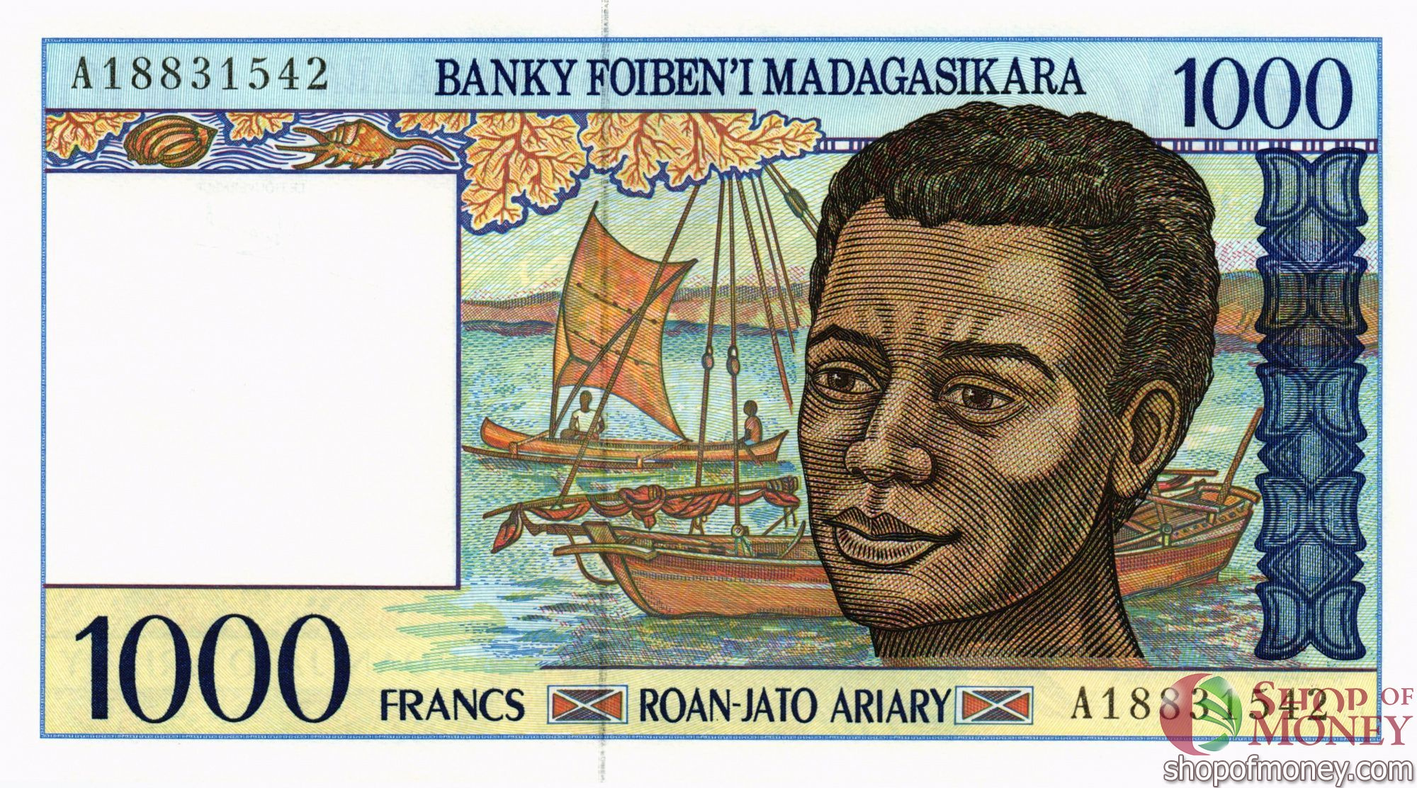 МАДАГАСКАР 1000 ФРАНКОВ мини 1