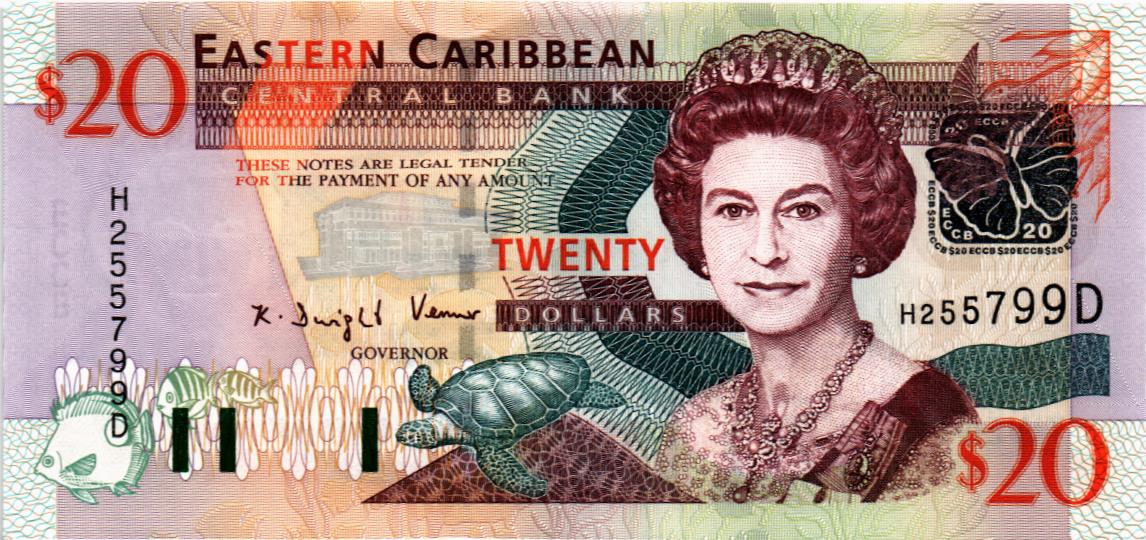 ВОСТОЧНЫЕ КАРИБЫ 20 ДОЛЛАРОВ (D - ДОМИНИКА) мини 1