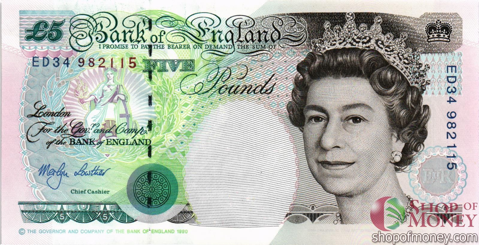 ВЕЛИКОБРИТАНИЯ/АНГЛИЯ 5 ФУНТОВ мини 1