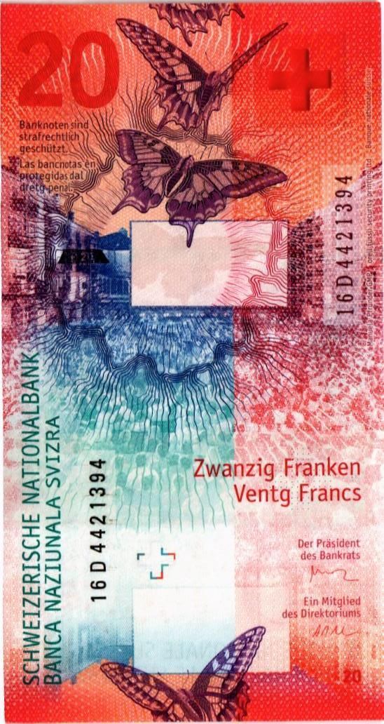 ШВЕЙЦАРИЯ 20 ФРАНКОВ мини 2