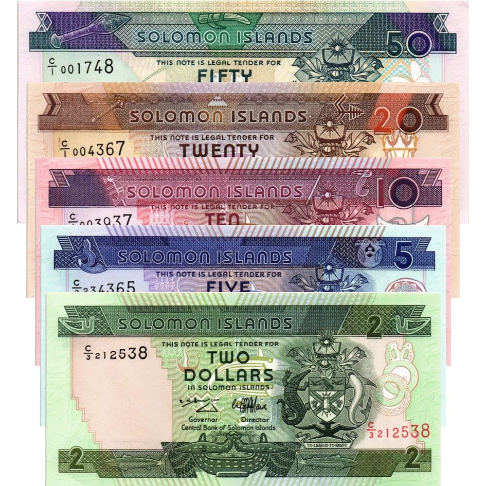 СОЛОМОНОВЫ ОСТРОВА НАБОР 2 5 10 20 50 мини 1