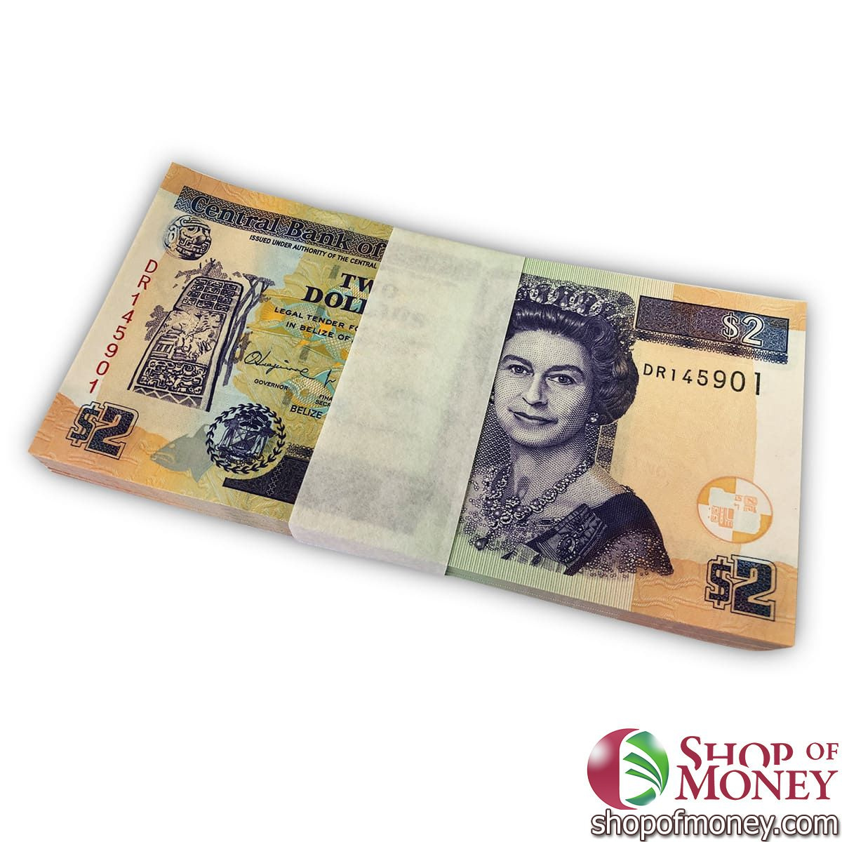 БЕЛИЗ 2 ДОЛЛАРА (100 БАНКНОТ)