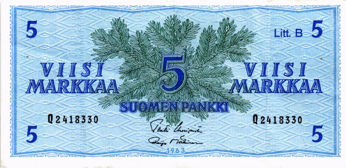 ФИНЛЯНДИЯ 5 МАРОК (Litt. B) мини 1