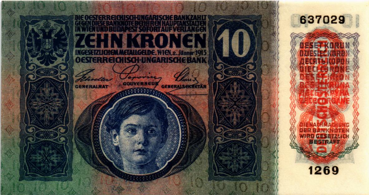 АВСТРИЯ 10 КРОН (НАДПЕЧАТКА) мини 1