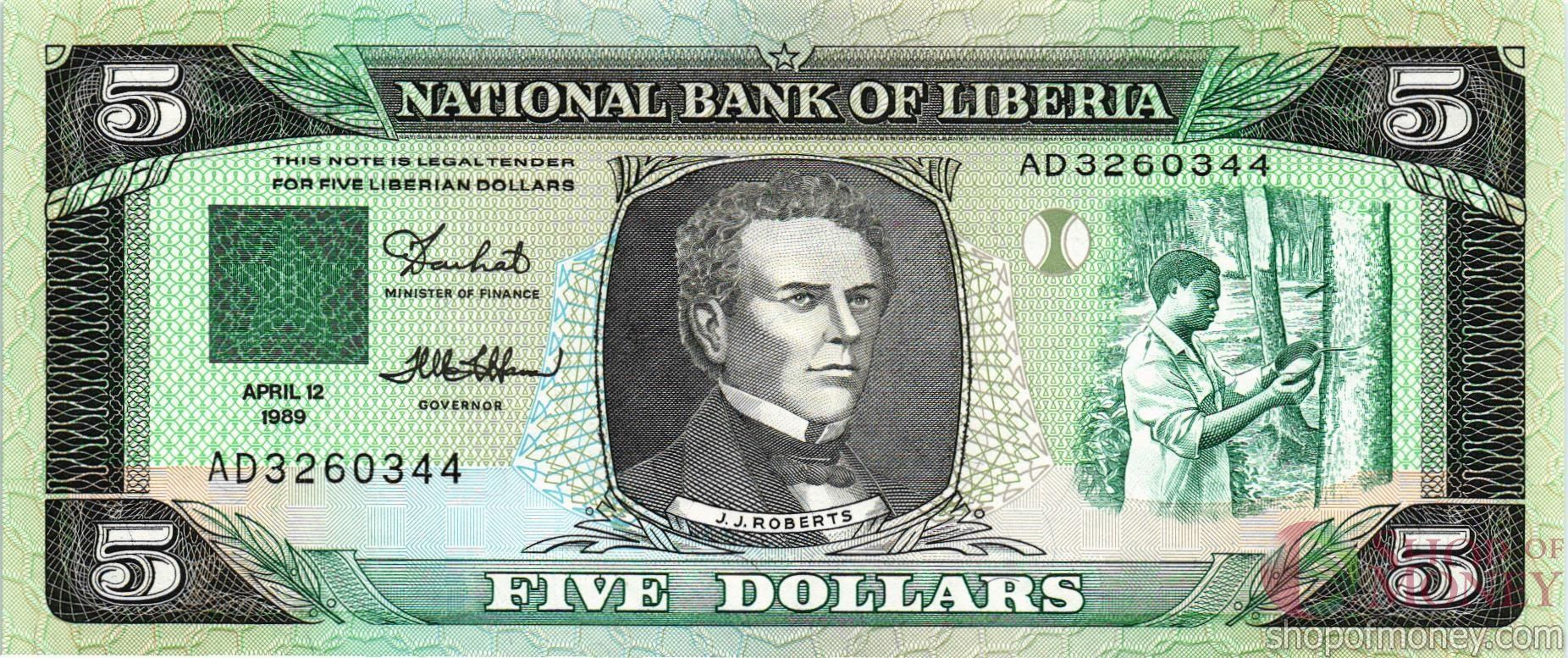 ЛИБЕРИЯ 5 ДОЛЛАРОВ мини 1