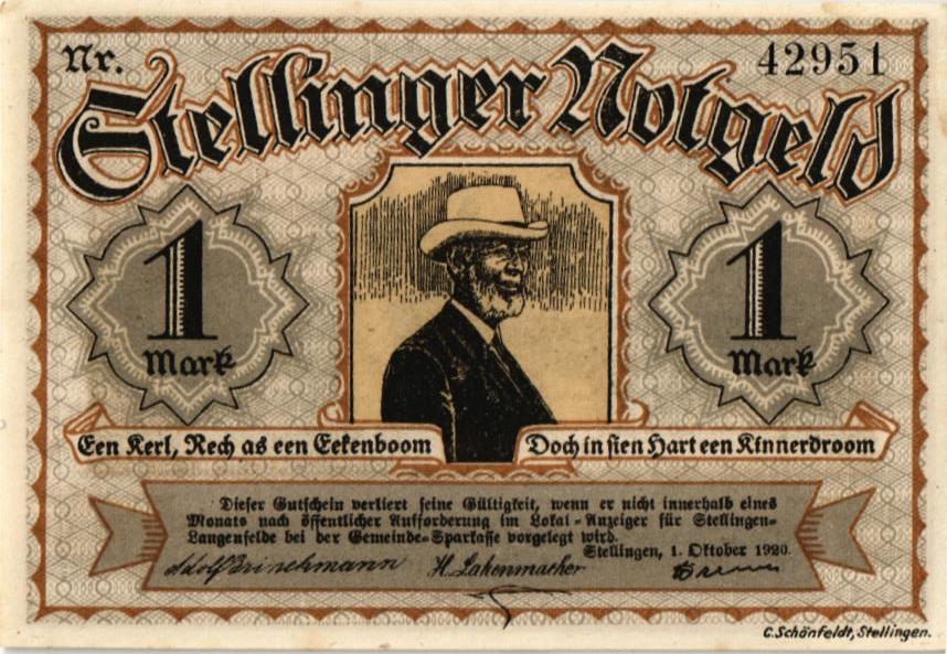 ГЕРМАНИЯ 1 МАРКА (НОТГЕЛЬД)