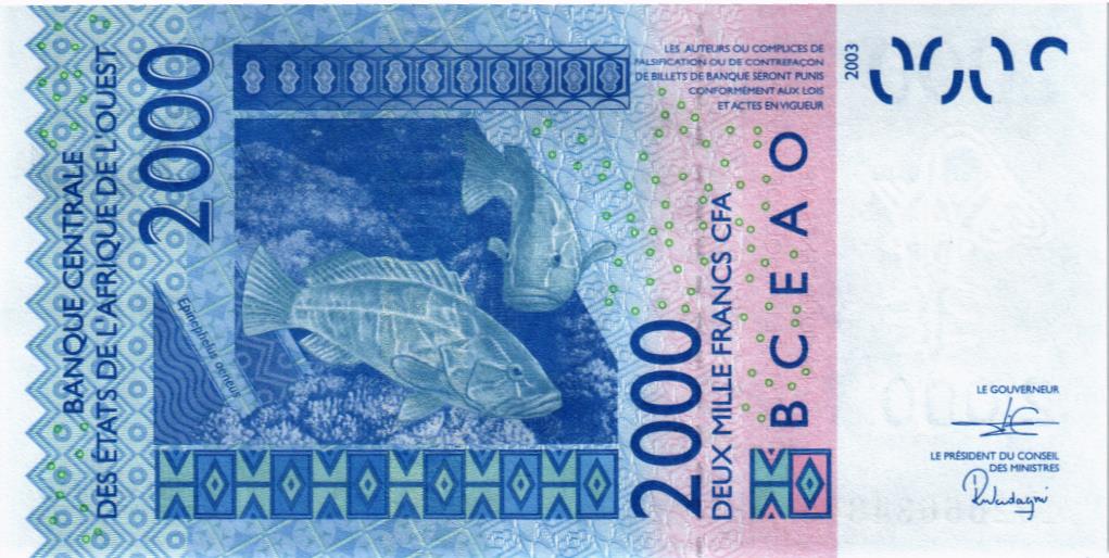 WAS - КОТ-Д'ИВУАР 2000 ФРАНКОВ (A) мини 2