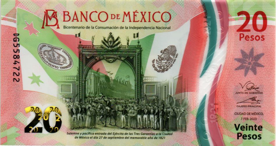 МЕКСИКА 20 ПЕСО (07.02.2023) мини 1