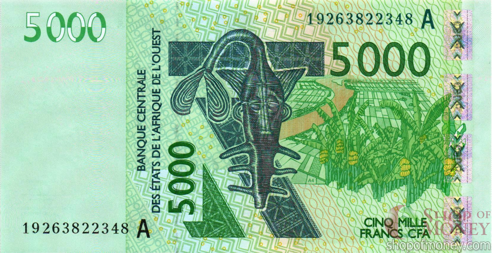 КОТ-Д'ИВУАР 5000 ФРАНКОВ мини 1