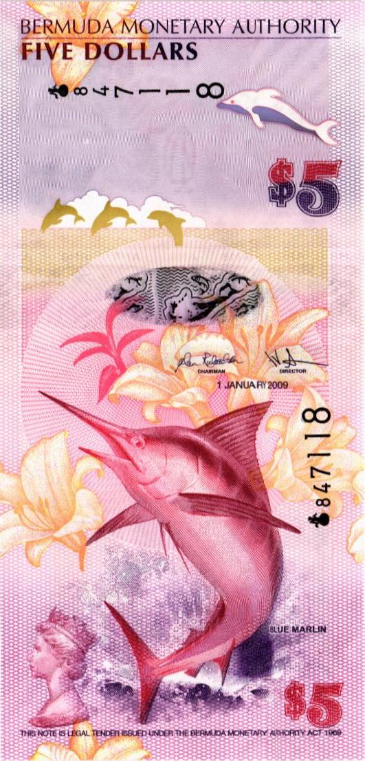 БЕРМУДСКИЕ ОСТРОВА 5 ДОЛЛАРОВ