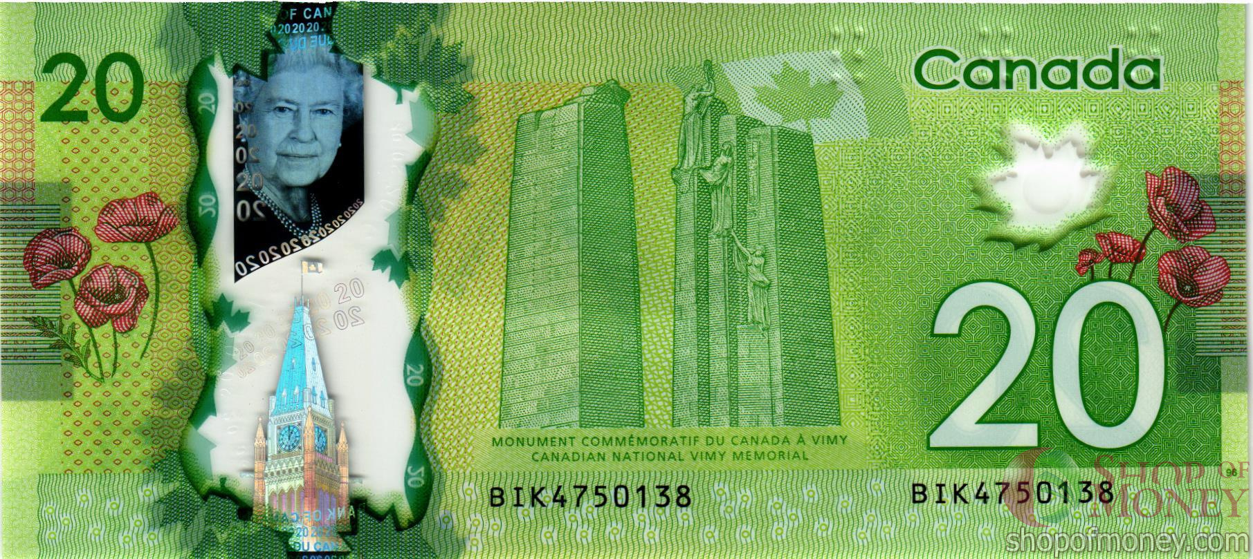 КАНАДА 20 ДОЛЛАРОВ мини 2