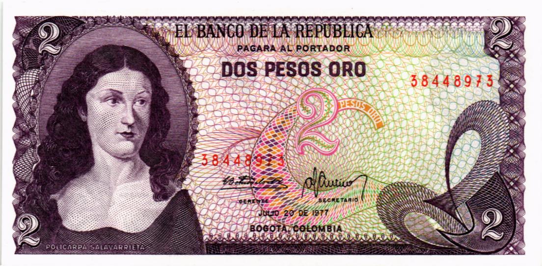 КОЛУМБИЯ 2 ПЕСО (20.07.1977)